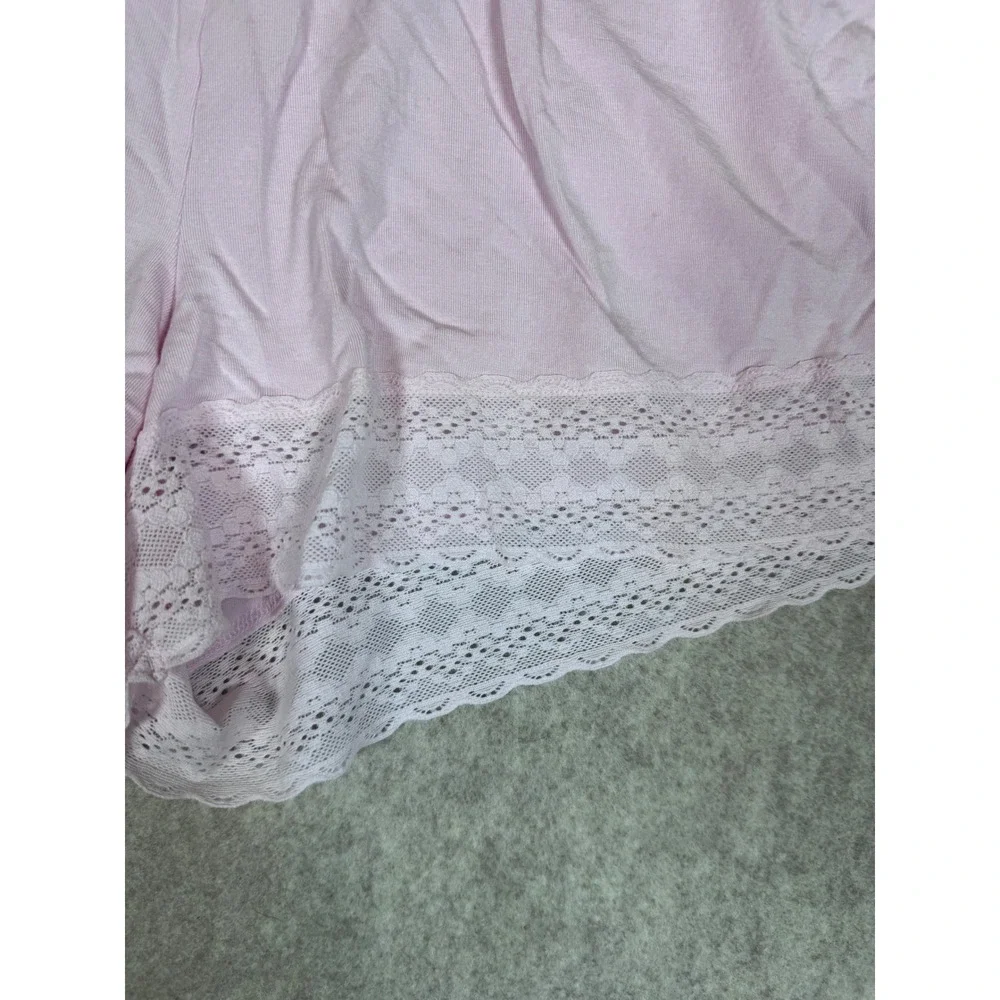 k257. MeUndies Women Pink MicroModal Lace Trim Sleep Shorts Pockets Size M
